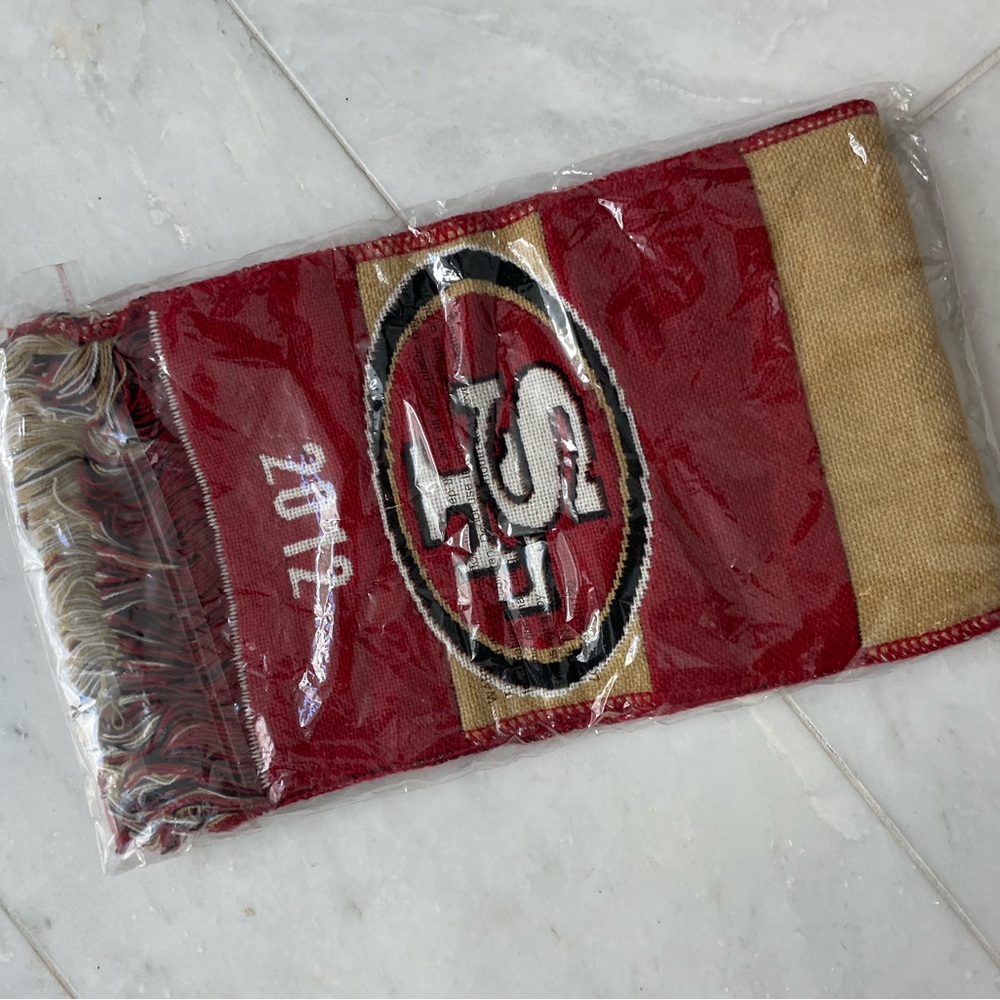 San Francisco 49ers 2012 scarf printed both sides Red and Gold Logo Scarf